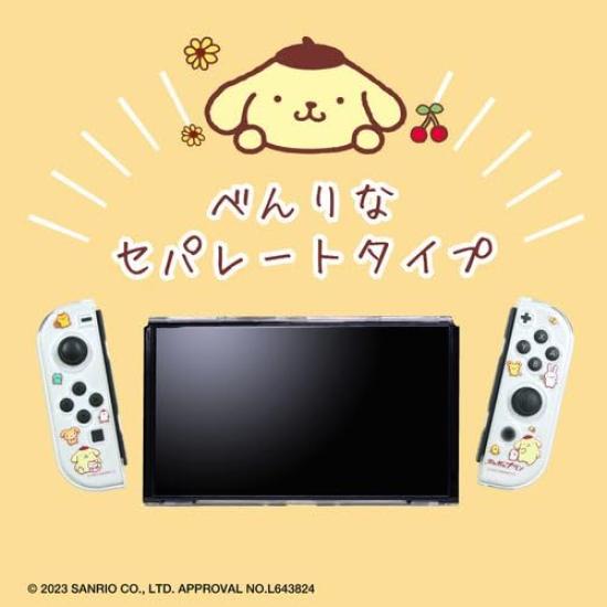 Allone Игровой отдельный прозрачный чехол Персонажи Sanrio Pompompurin x x 10 см Защищает от царапин и грязи Совместим с дисплеем Switch OLED