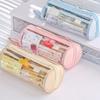 1 Piece Creative Style Simplicity Pencil Case Cute Candy Color Series Pencil Pouch High Capacity Transparent Stationery Bag