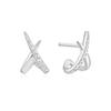 Kiss Twist Pave 925 Silver Stud Earrings E057-03H