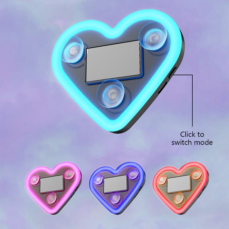 SEAMETAL LED Car Window Ambient Lamp Solar Energy Wiring Free Glowing Heart Atmosphere Neon Light Car Interior Decoration Accessories