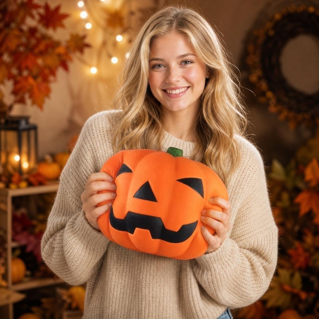 Large Slow Rebound Pumpkin Toy Halloween Theme Stress Relief Soft Squeeze Decor for Home Office School Party