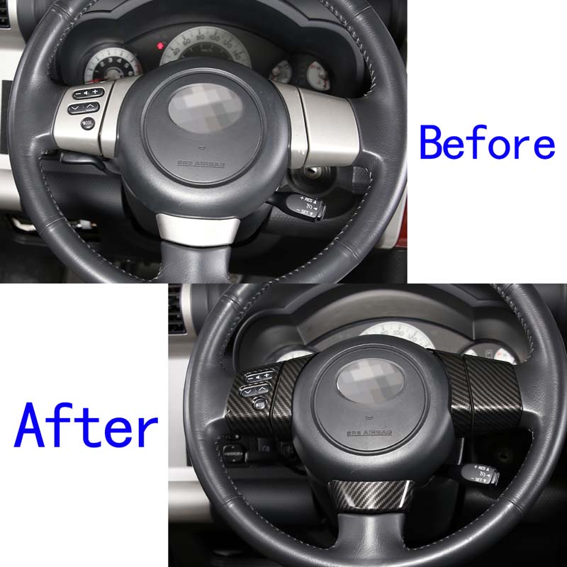 Накладка на руль из углеродного волокна ABS, рамка кнопок управления для Toyota FJ Cruiser 2007 - Интерьер