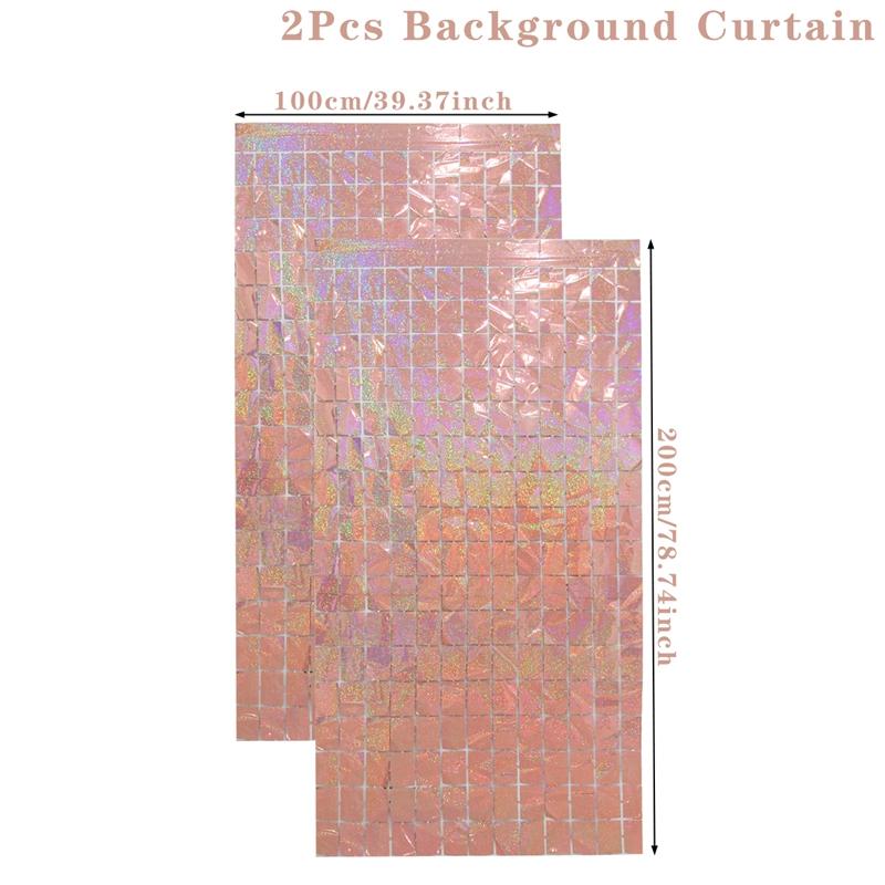 2M Tinsel Glitter Foil Rain Curtain Party Favors Birthday Party Decoration For Home Wall Background Curtain Wedding Supplies