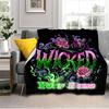 1PC Custom Name Roses Hat flannel blanket versatile,all-season throw suitable for the living room,bedroom,camping,travel,and gift