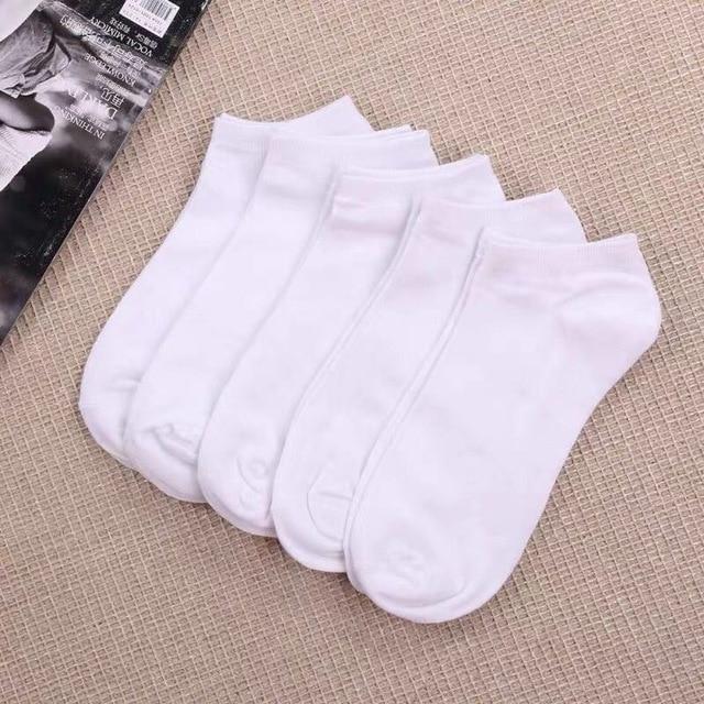 10 Pairs Women Socks Breathable Sports Socks Solid Color Boat Socks Comfortable Cotton Ankle Socks White Black