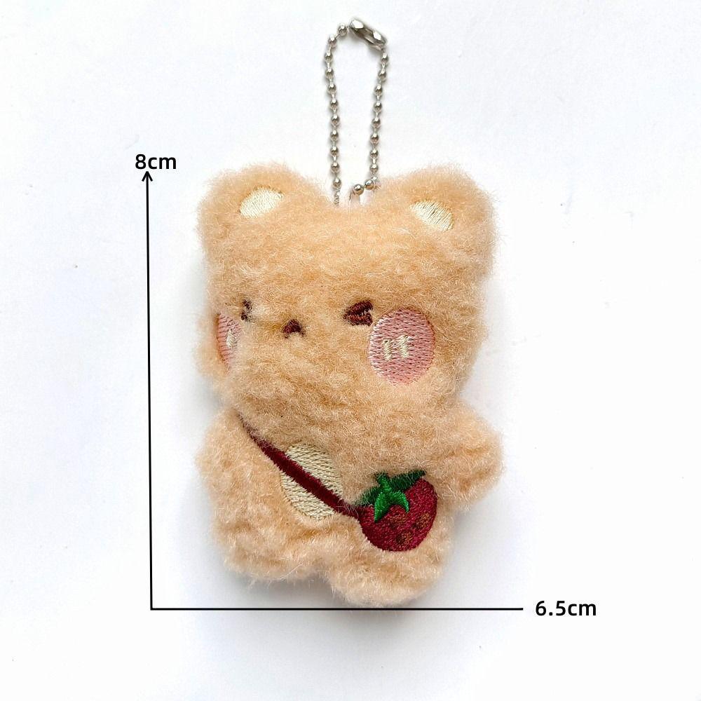Mini Key Pendant Plush Stuffed Animals Toy Hobbies Bear Shaped Keychain