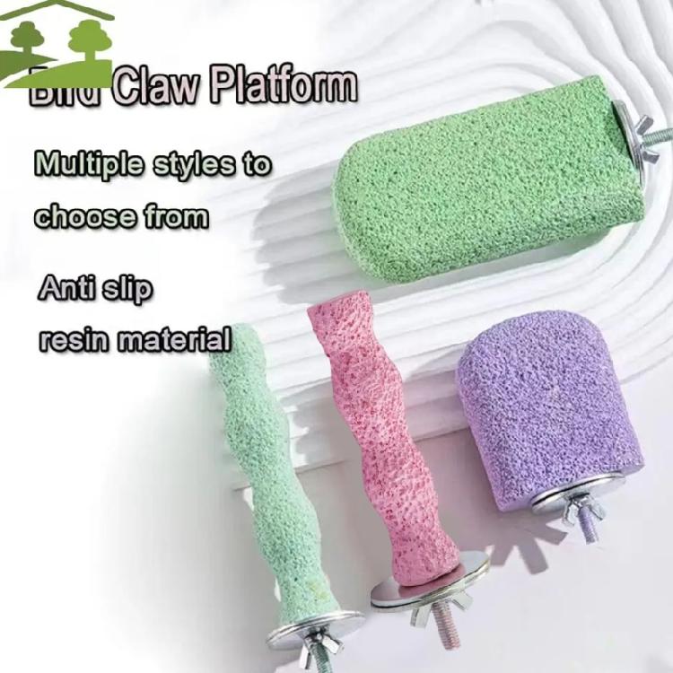 MultiFunctional Parrots Cage Accessories 4PCS Resin Perches Promoting Healthy Beak Wear