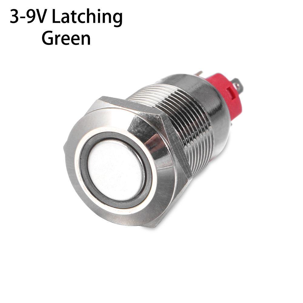 Waterproof Push 3V 5V 9V 12V 24V 110V 220V LED 12mm Metal Button Switch Momentary/Latching