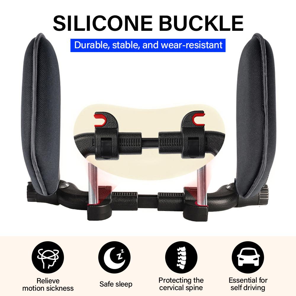 Fabric/Leather Car Neck Headrest U-shaped Pillow Cushion Seat Memory Foam Pad Sleep Side Head Telescopic Support Cervical Spine