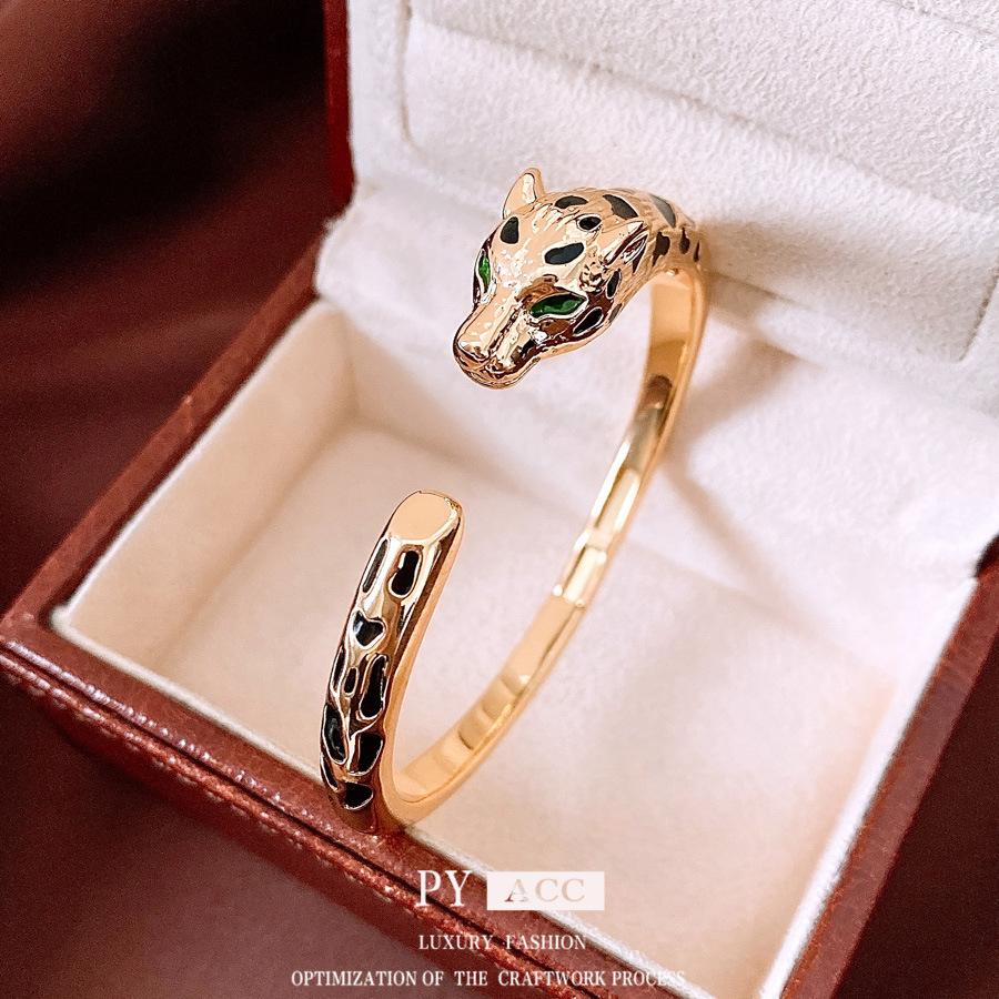 Европейский и американский экологически чистый высококачественный тонко полированный медный циркон леопардовый браслет, размер открывающейся части можно регулировать