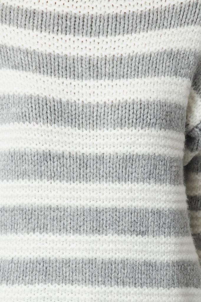 Женский модный стильный свитер, серый цветной трикотаж с круглым вырезом, свитер