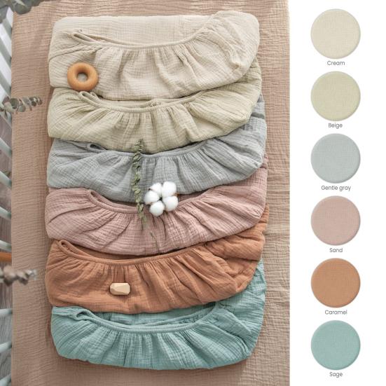 Простыня для детской люльки, однотонная, эластичная кромка, простая установка, подходит для овальных, круглых, прямоугольных матрасов в форме песочных часов