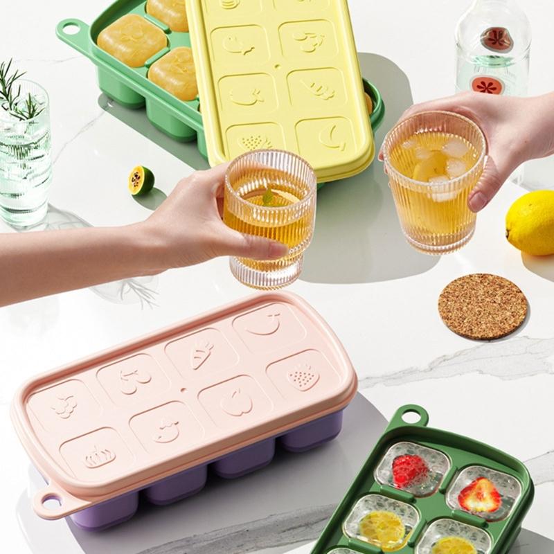 Silicone Ice Cube Tray Multifunctional Silicone Molds Ice Cube Maker Ice Cube Tray Ice Cube Moulds with Lid for Ice