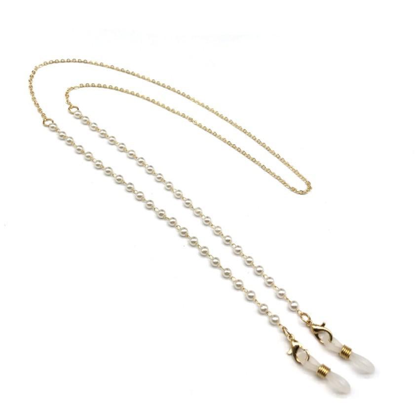 Ретро Жемчужная Сердечная Бусина Многоцелевая Цепочка для Очков, Солнцезащитных Очков или Масок