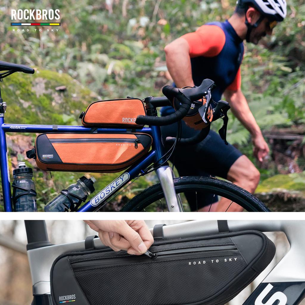 TO SKY Frame Bicycle Bag with Fitgo 2L Easy for Road and Cross Bikes ROCKBROS-ROAD Bag, System, Approx. Capacity, Waterproof, Wear-Resistant,