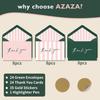 AZAZA Thank You Cards with Envelopes Striped 24 Pcs, Pink Thank You Cards Bulk Baby Shower Girl, Wedding Thank You Cards Green and Pink, Blank Thank