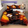3pcs Fiery Skull Duvet Cover Set - Machine Washable, Includes 1 Cover and 2 Pillowcases, No Core Included yy251013101