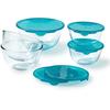 Lot de 5 jattes avec couvercle - PYREX - 2x 0,5L + 1x 1L + 2x 2L