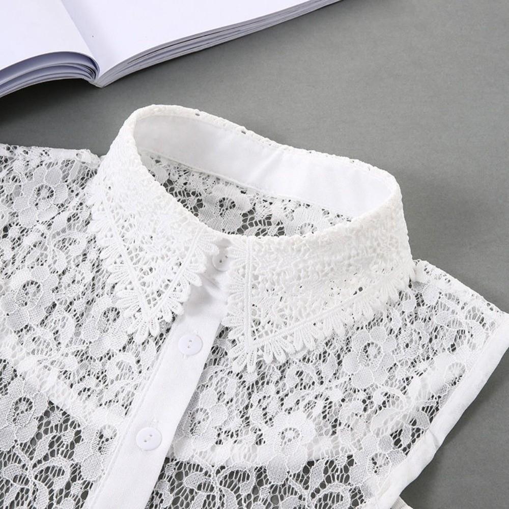 Breathable Fake Collar Pure Color Vintage Lace False Blouse Collar Fashionable Front Tie Detachable Collar Children's Wear
