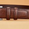 Versatile Zinc Zinc Alloy Leather Belt Texture Pin Buckle Belt Luxury Casual Waist Belt  Elderly People