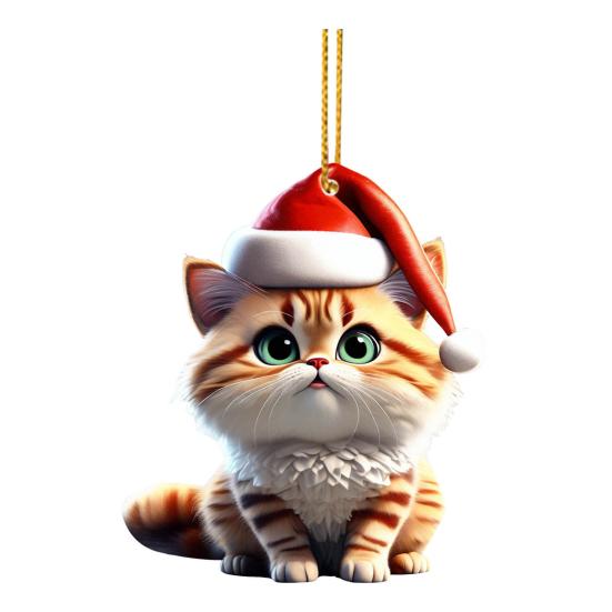 Car Rearview Mirror Pendant Hanging Decoration with Lanyard Easy To Hang Realistic Design Animal Shaped Christmas Tree Ornament