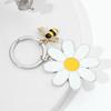 Daisy Bee Stainless Steel Keychain - Flower Pendant for Bag or Car Key Decoration