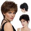 Женский короткий вьющийся парик с челкой, натуральные термостойкие высокотемпературные волокна, женские бобо, черные, коричневые синтетические волосы