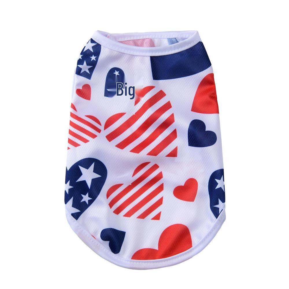 Summer National Flag Dog Vest - Thin & Breathable, Perfect for Independence Day Celebrations