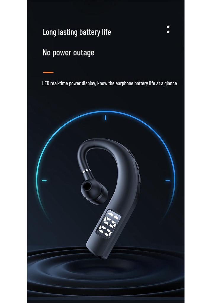 Беспроводные Bluetooth-наушники-гарнитура для спорта F19 с шумоподавлением и цифровым дисплеем, Одно ухо, 5.2