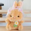 Embroidery Cute Flower Lace Headwear Cartoon Rabbit Plush Toy Pendant Kids For