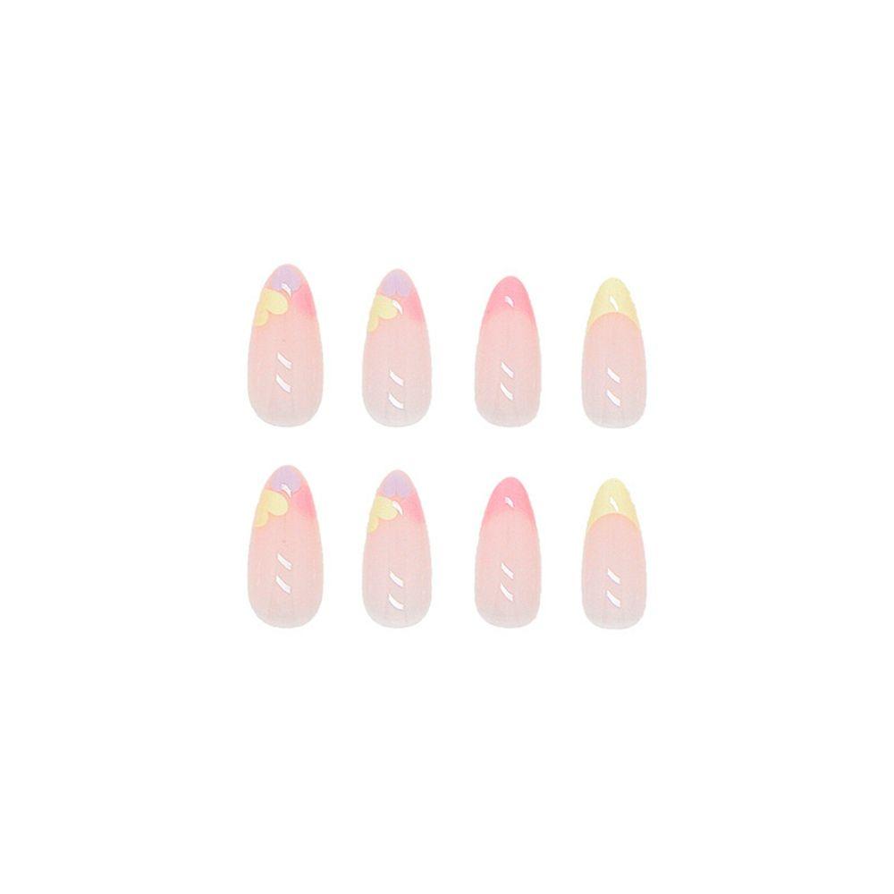 Накладные ногти Искусственные ногти с полным покрытием Носимые накладные ногти миндалевидной формы Французские накладные ногти