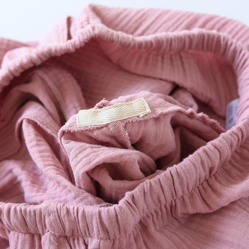 Unisex Cotton Gauze Pajama Pants - Soft, Simple, Plus Size, Perfect for Spring & Summer