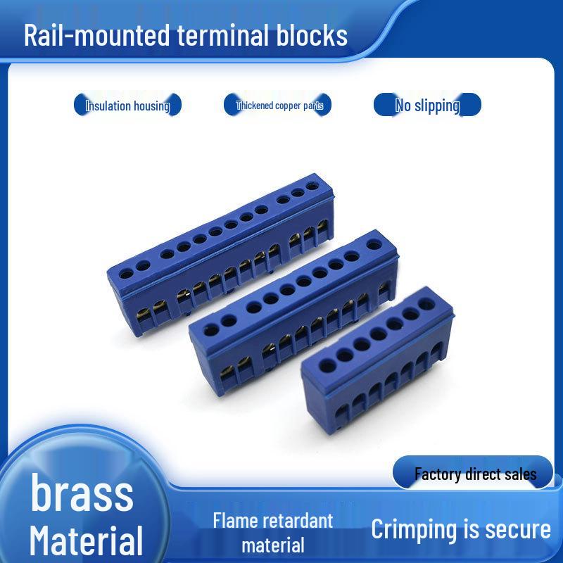 Rail-Mounted Copper Terminal Block Zero/Ground Bar XP0609H-15 Position for Order Export