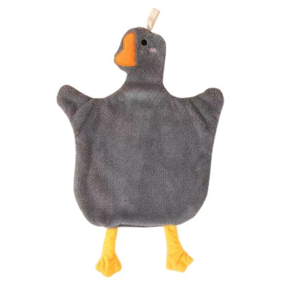 Hand Towel with Hanging Loop Highly Absorbent Quick Drying Wear Resistant Cute Goose Design Kitchen Cloth Dish Towel