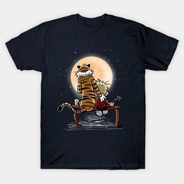 More Friends Gazing at the Moon - Calvin and Hobbes T-Shirt Size S-5XL DH1587