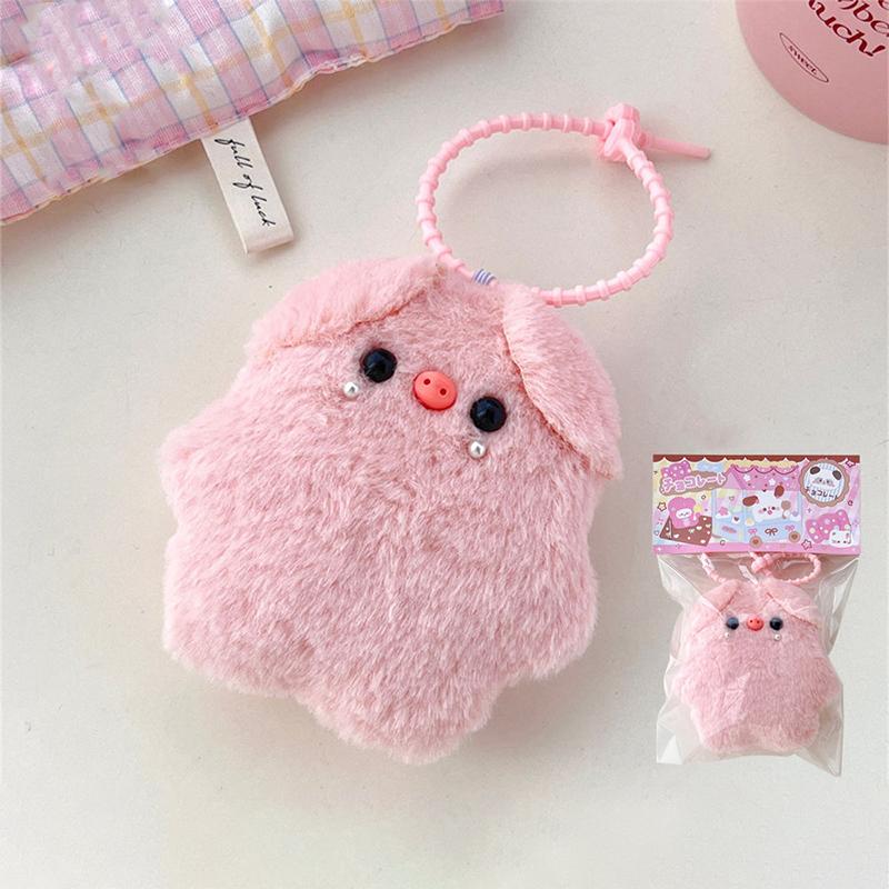 Cartoon Pink Pig Pendant Squeak Keychain Animal Pendant Cute Plush Doll Toy Kawaii Bag Decorations Accessories For Couple Friend