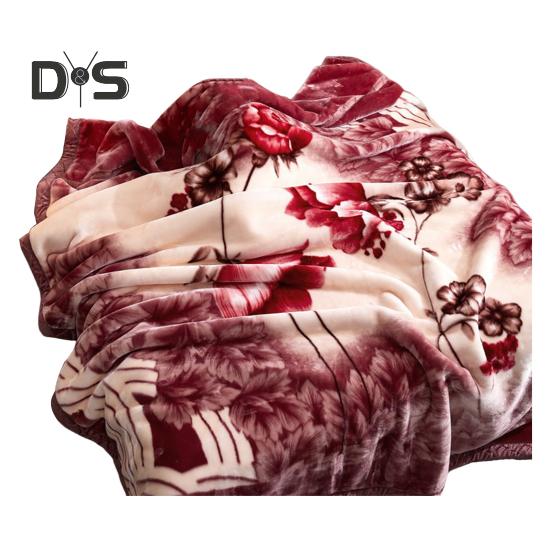 Одеяло из фланели Утолщенное Цветочный принт Двухслойное Сохранение тепла Простота ухода Машинная стирка Максимальный комфорт Двустороннее Очень большой размер Зима