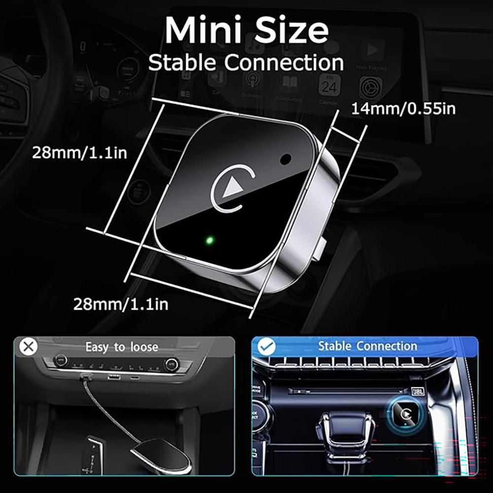 Беспроводной адаптер Carplay Android Auto 2026 Обновление проводного CarPlay до беспроводного, 2-в-1 Мини-дизайн USB с быстрым стабильным подключением