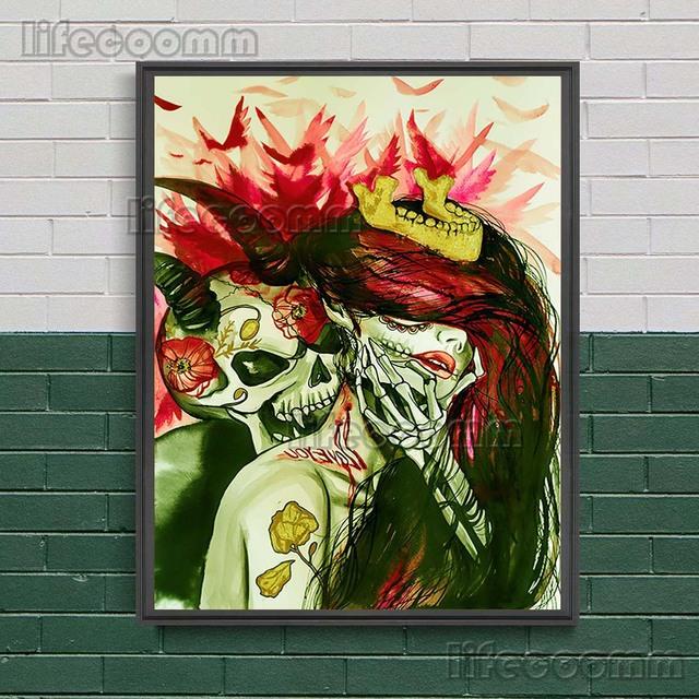 Готическое Созвездие Ведьмы Сюрреалистическое Искусство Принт Череп Декор Стены Искусства Холст Живопись Домашний Декор Жуткий Де Викка Плакат Принт Без Рамки