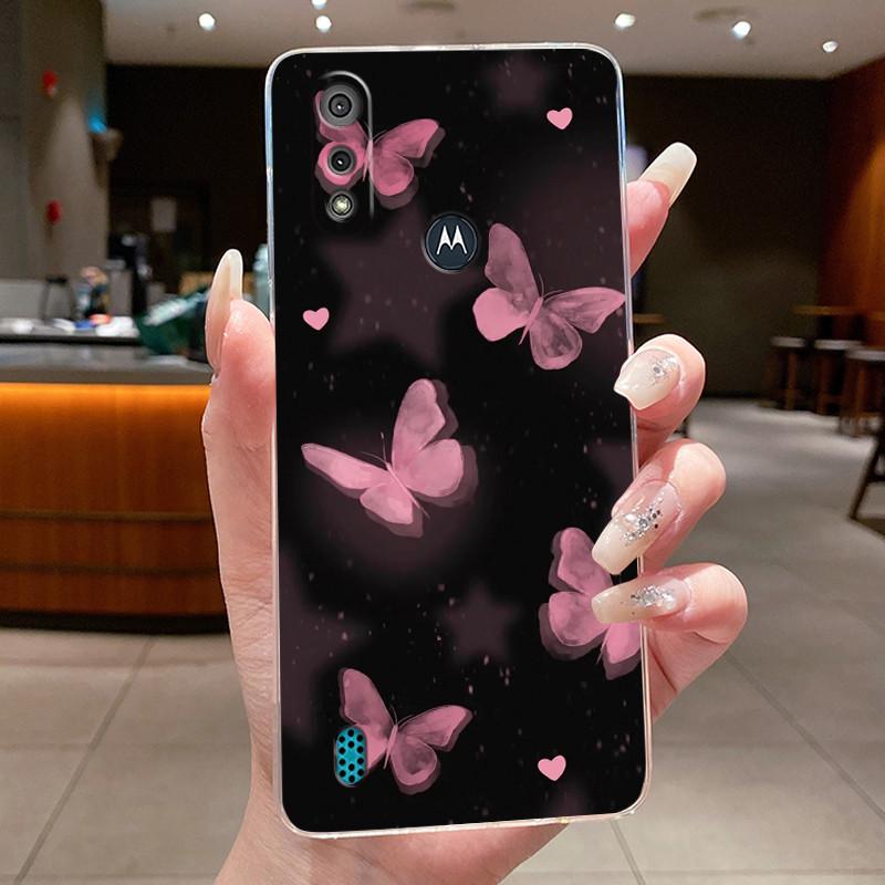 Case For Motorola Moto E6 Plus E6S (2020) Coque Flower Protective Cases Moto E7 Power E7 Plus Capa Soft Silicone TPU Phone Cover