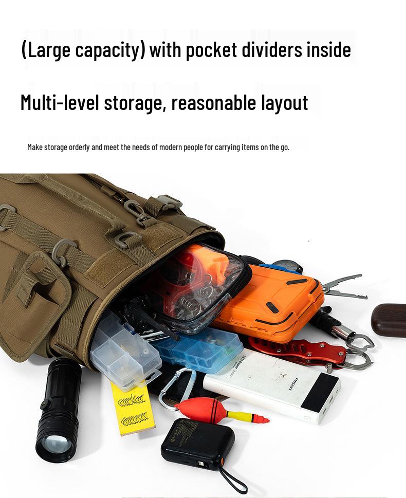 Водонепроницаемый рюкзак для рыболовных снастей: Многофункциональная наплечная сумка для использования на открытом воздухе