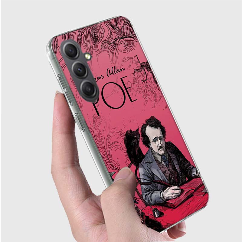 Edgar Allan Poe Phone Case for Samsung A16 A26 A36 A56 A17 A37 A57 A07 A06 A02S A03 A04S A05S Galaxy Note 20 10 A50S A71 A51 A31
