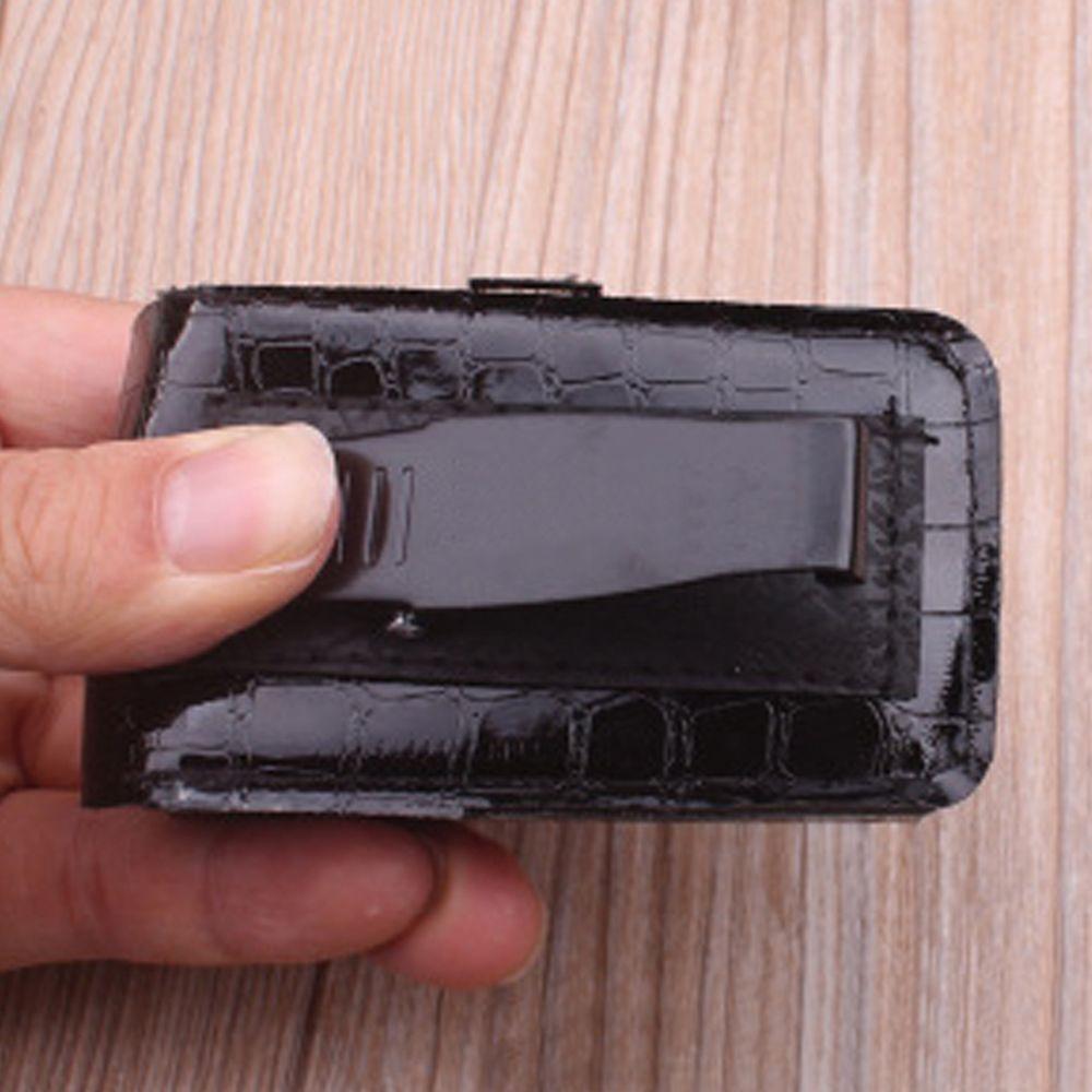 Snap Box Faux Leather Clipped on Belt Spectacle Case Eyeglasses Case Glasses Box Eyewear Case