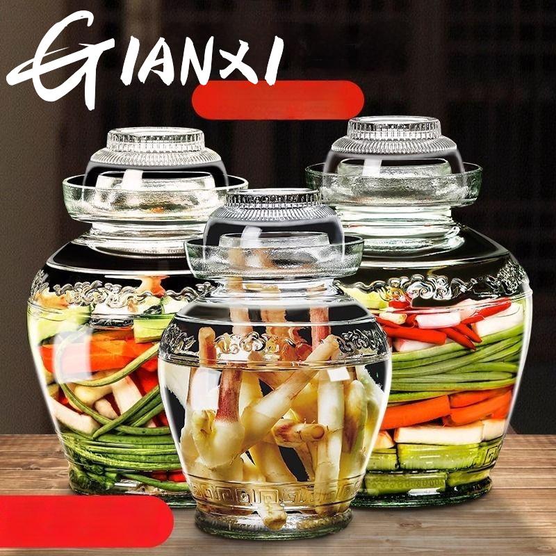 Pickle Jar Food Grade Extra-large Thickened Glass Jar Sealed Jar Pickle Jar Household Sugar Garlic Pickle Jar