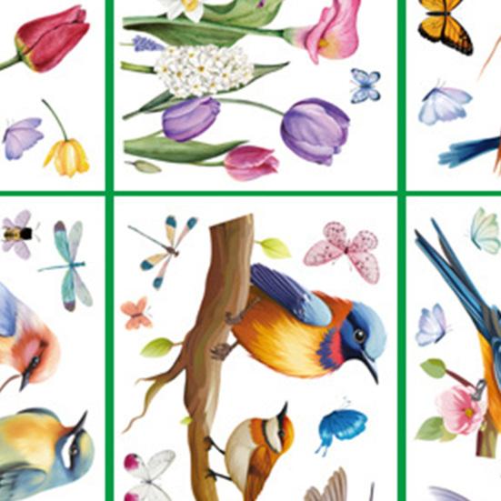 9 листов/компл. весеннее окно цепляются красочные цветы птицы бабочки водостойкие ПВХ многоразовые электростатические стеклянные украшения наклейка наклейка