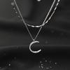Двухслойное лунное ожерелье для женщин Простой дизайн Легкое роскошное ожерелье Niche