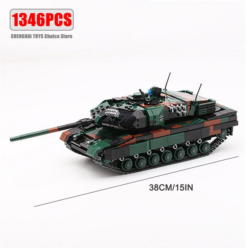 Ww2 Cannon Assault Armored Vehicle Battle Tank Car Truck Army Weapon Building Blocks Sets Model Boys Toys for Kids Gift