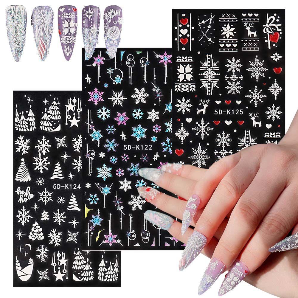 New Year Nail Art Decorations Christmas Nail Stickers Snowflake Nail Stickers Christmas Nail Decals