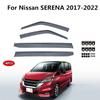 For Nissan SERENA 2017-2024 Window Visor Accessories Visors Rain Guard Door Visor Vent Shades Ventvisor Outer Trim Chrome