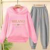 Children Hoodie Tracksuit Autumn Winter Letter Graphic Sweatshirt Pant Suit Boy Girl Fashion Sport Two Pieces Set